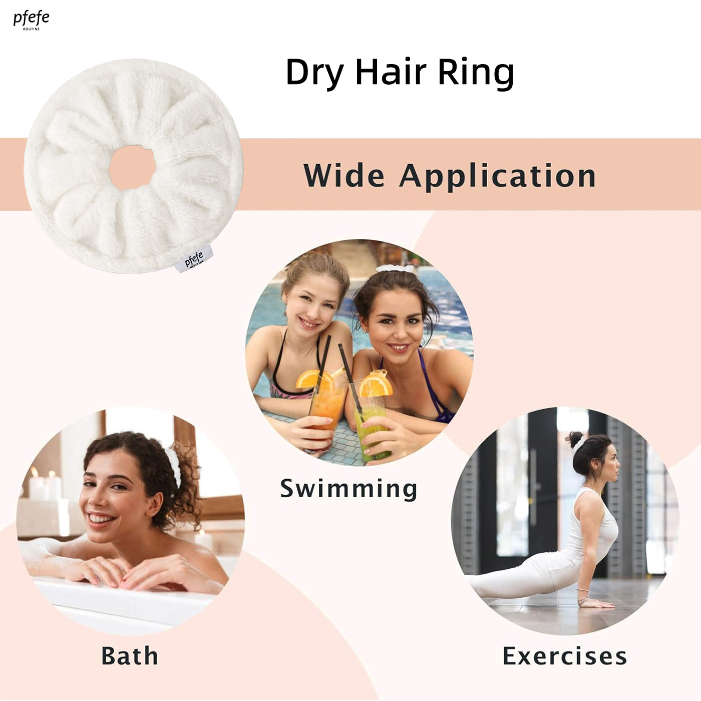 PFEFE 3 Pcs Spa Headband and Wristband Set