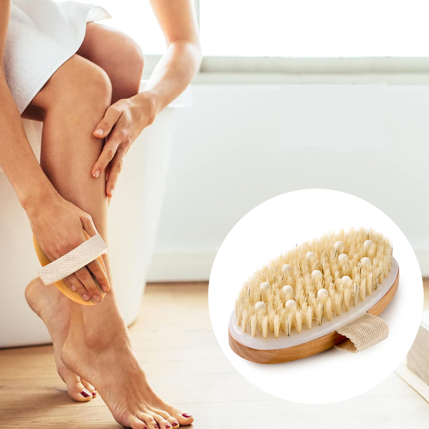 PFEFE 2 in 1 Dry Brush for Body Bath Cleaning